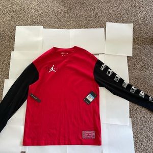 Red and Black Jordan Long sleeve Tags Attatched